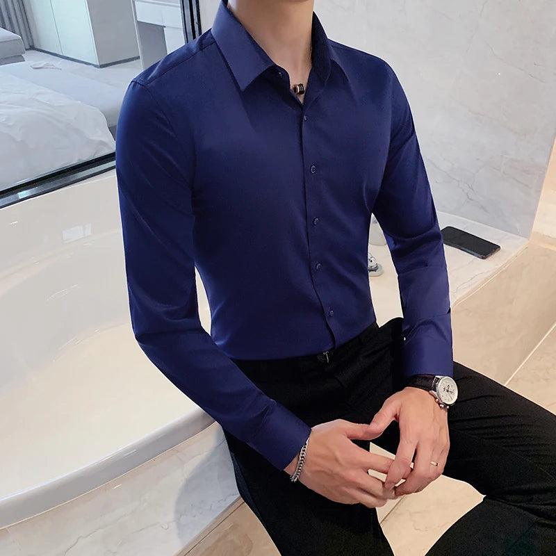 Camisa social masculina azul - Estilo Man
