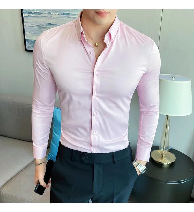 Camisa Social Masculina Rosa - Estilo Man